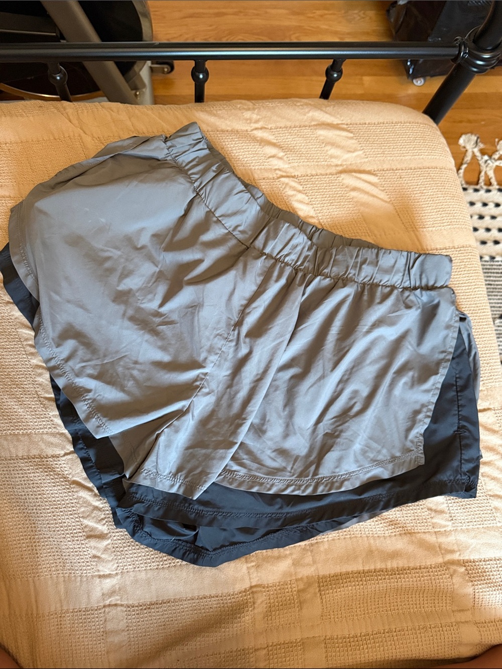 FP Movement by Free People Two-Tone Gray and Black Athletic Shorts